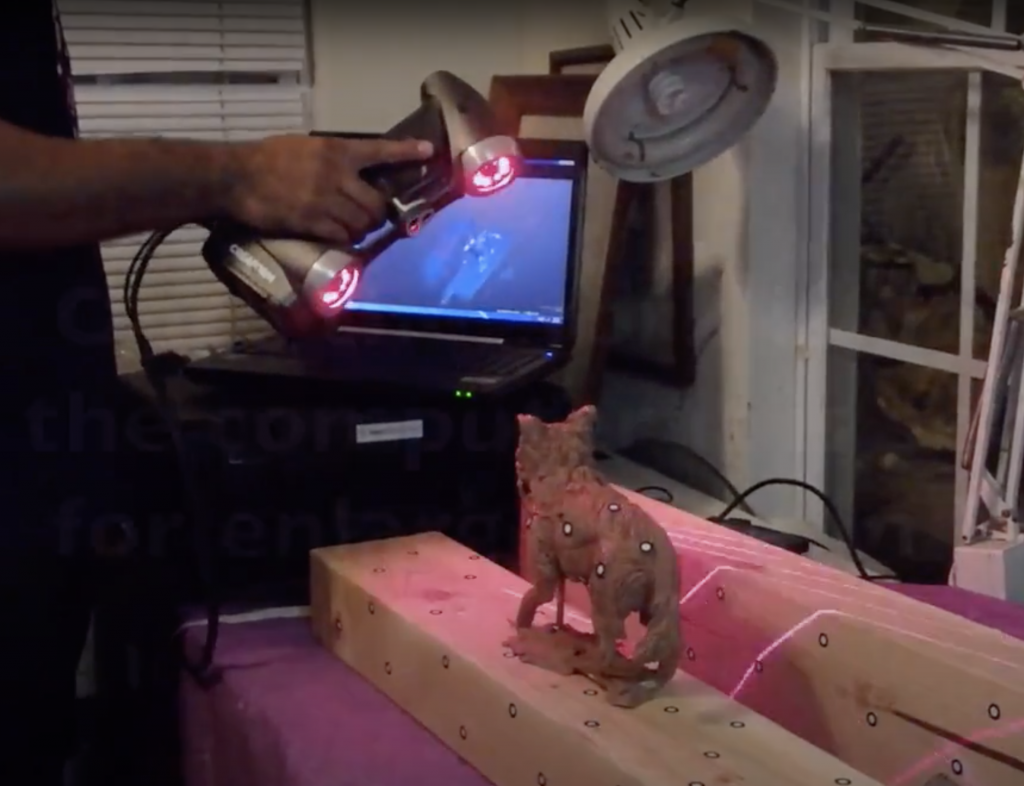 3d scanning Texas artist Bridgette Mongeon's sculpture.