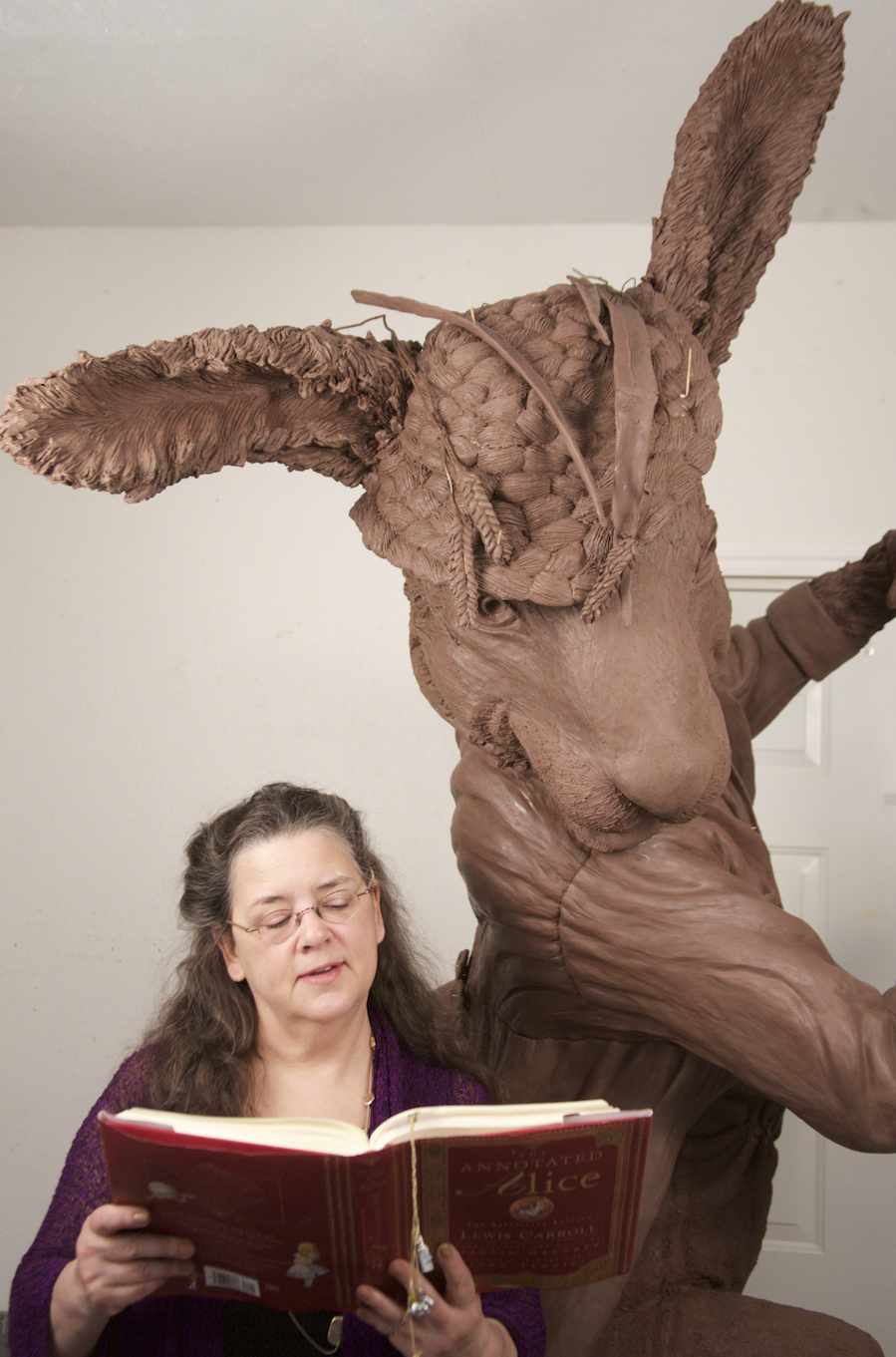 marchharereading Houston, Texas sculptor Bridgette Mongeon with the March Hare.