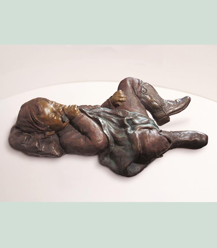 state of boy. cowboy boots bronze tribute