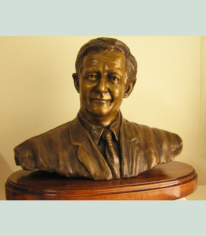 portrait bust of a man with a tie