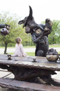 March Hare and a Mad Hatter Tea Party by sculptor Bridgette Mongeon