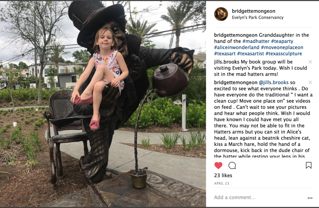Sculptor and Author Bridgette Mongeon creates an interactive sculpture for families.