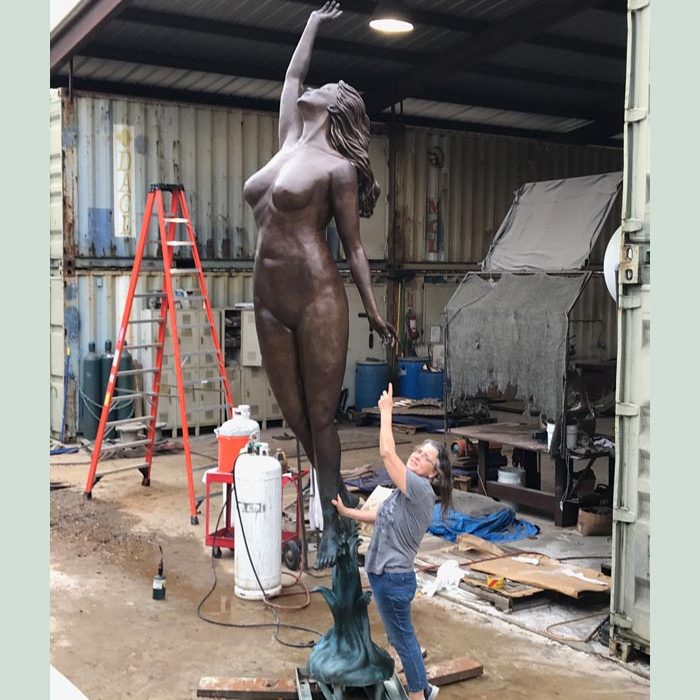 eve Eve sculpture in Texas, with artist Bridgette Mongeon
